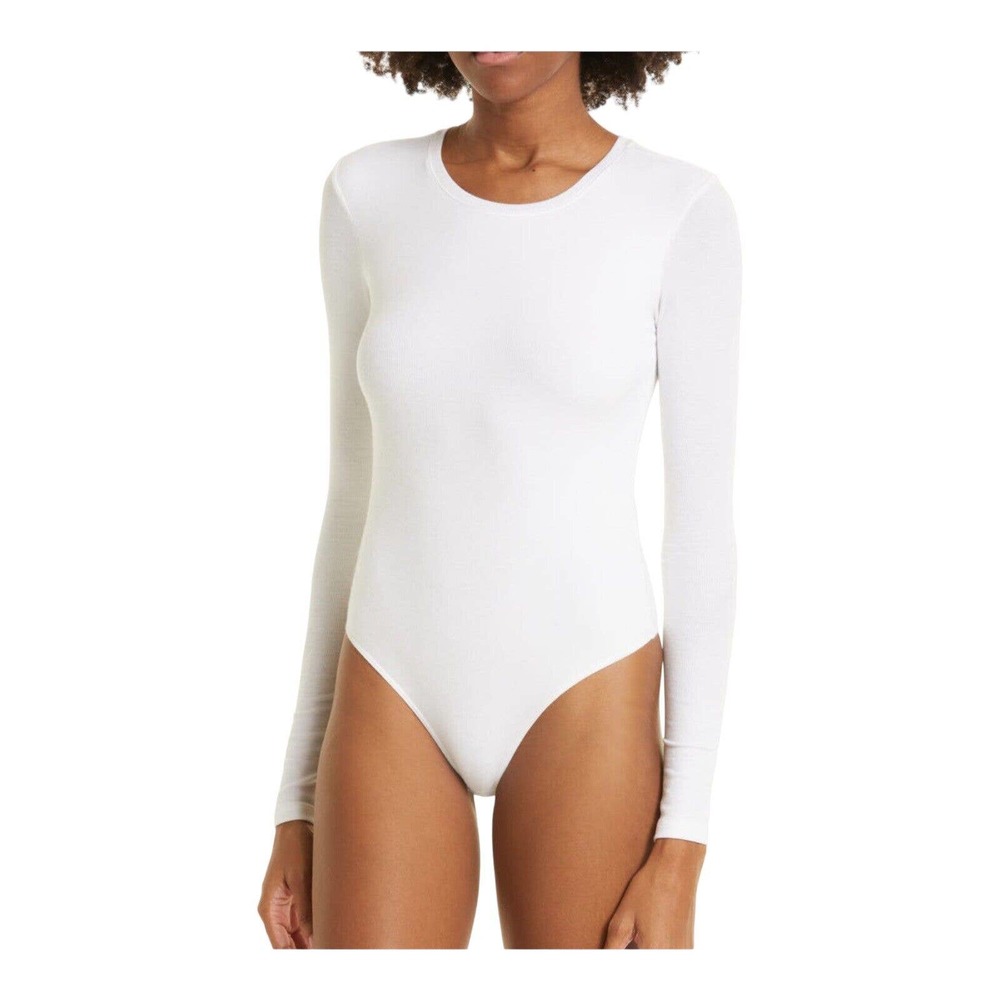 ATM Anthony Thomas Melillo Long Sleeve Bodysuit White XL New